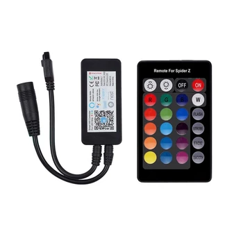 

WiFi 4Pins Mini 24 Keys Remote Control RGB LED Wirlesss Controller Works with Amazon Alexa DC5-24V for LED Strip Light Dimmer