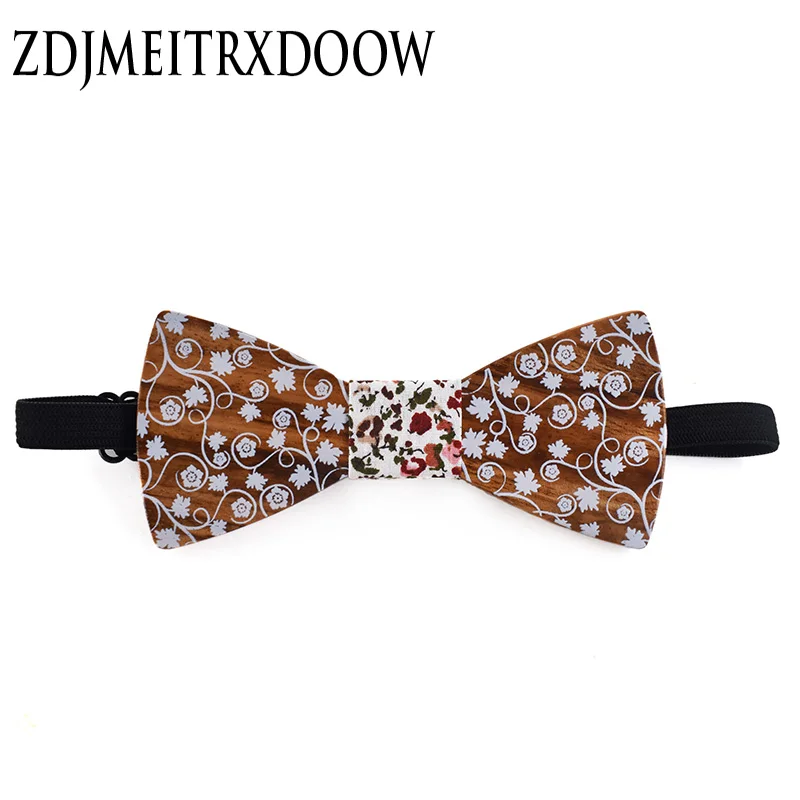 NEUE 2018 Weiß Fliege Hochzeit Bowtie Noeud Papillon Holz fliege Pajaritas Krawatte Bowties Weiblich Männlich Druck krawatten