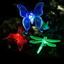 Butterfly Dragonfly Solar Power LED Light Outdoor Garden Lawn Lamp Decor-3PCs
