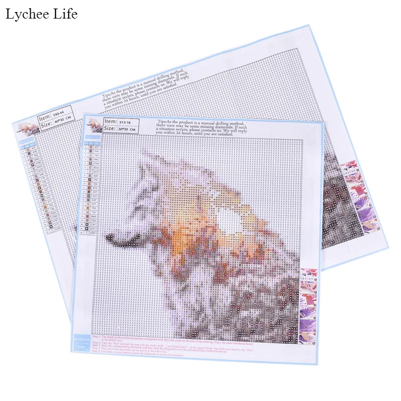 Lychee Life Sunrise Wolf полная дрель 5D алмазная картина для гостиной ручной работы DIY
