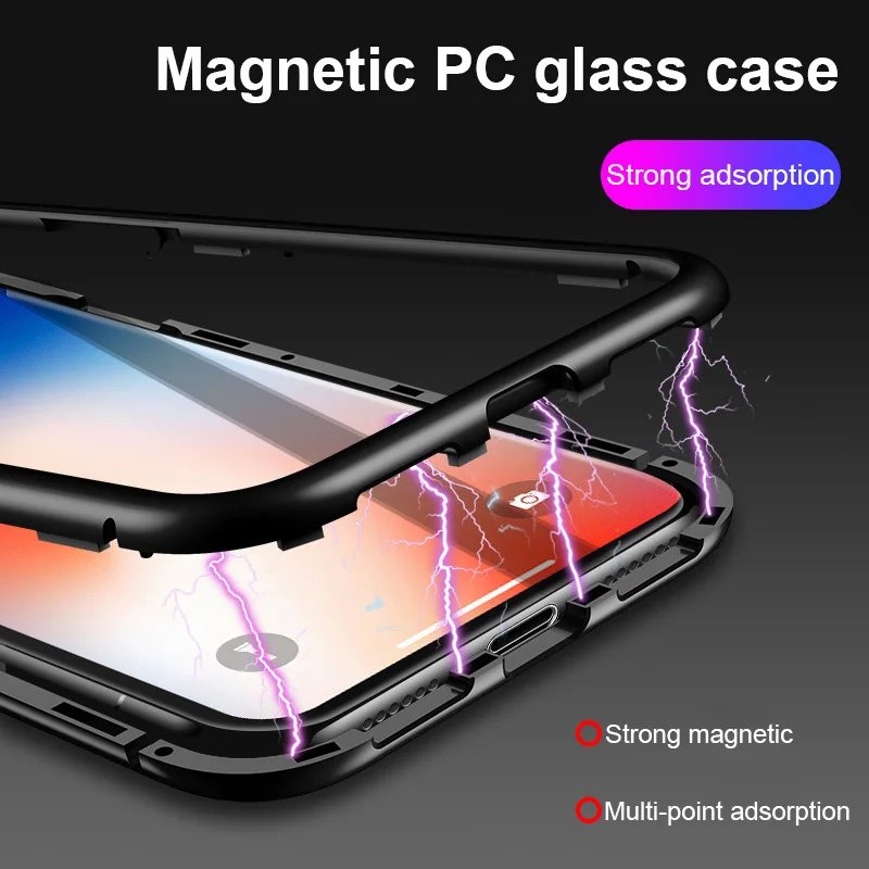 

Etmakit 360 Full Protection Case Magnetic Adsorption Glass Case For iPhone XS Max XR NK-Shopping