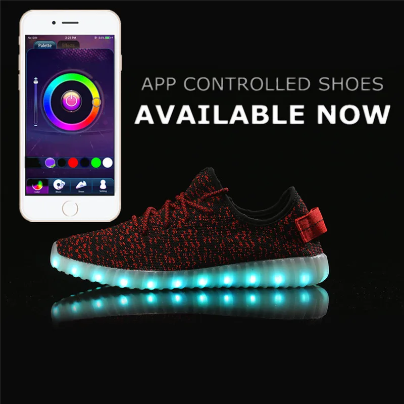 

APP Remote Control Men Shoes led High Quality Colorful Led Casual Shoes For Men Simulation Sole basket new Led Shoes For Adult