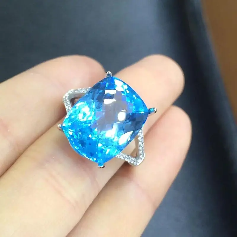 

Anillos Qi Xuan_Blue Stone Fashion Jewelry Rings_Finger Rings_S925 Solid Sliver Blue Stone Rings_Manufacturer Directly Sales