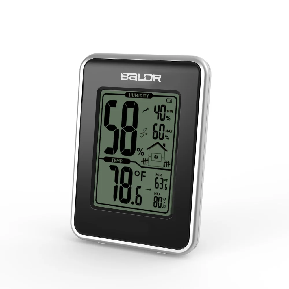 Baldr Цифровой термометр гигрометр датчик температуры измеритель влажности в помещении мин/Макс записи домашний монитор ЖК-метеостанция