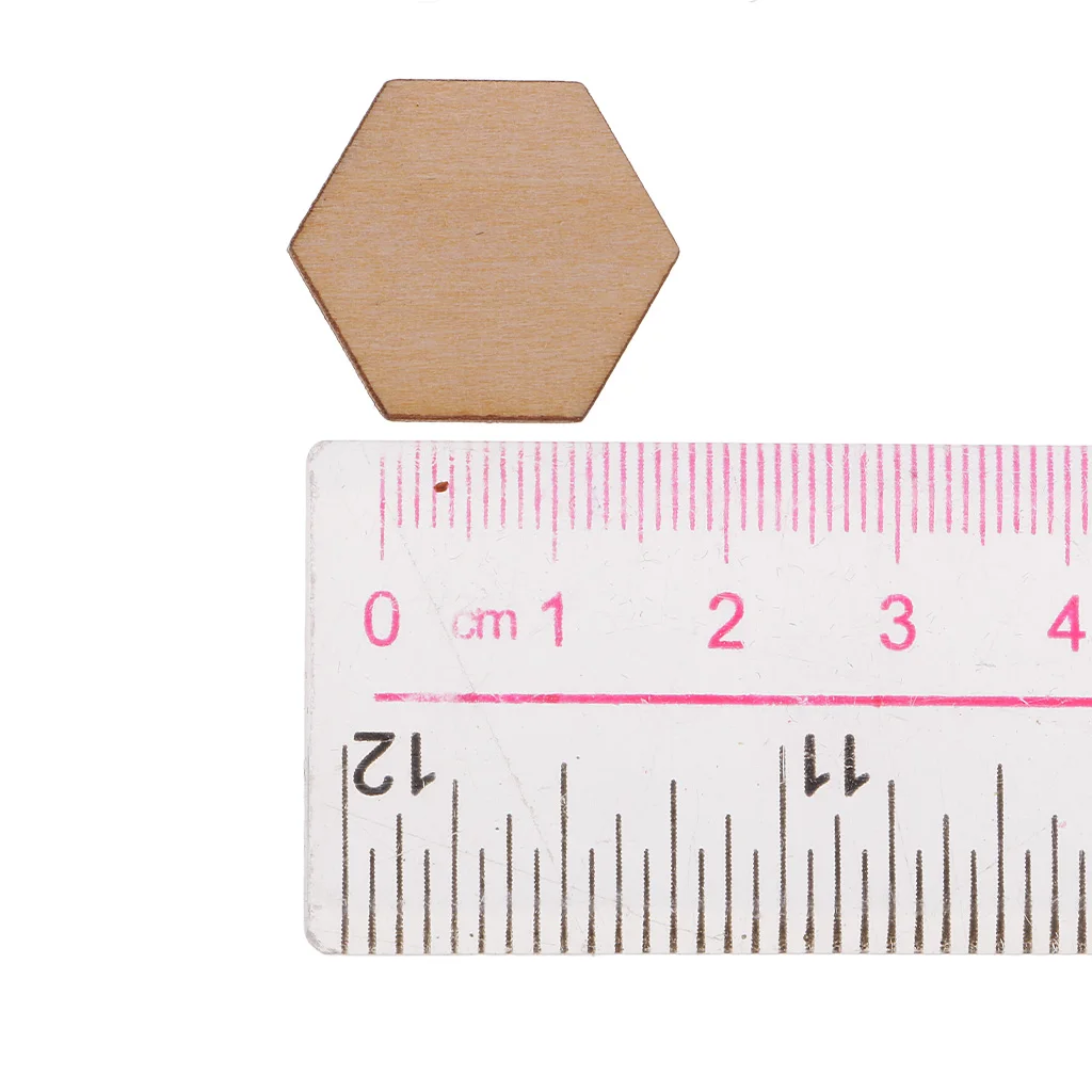 50/100/200pcs Wooden Hexagon Shapes MDF Cutouts Blank Embellishments Craft for DIY Scrapbooking Card Making Decoration Ornaments
