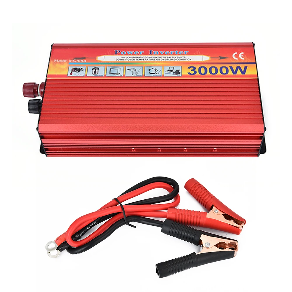 BORUiT 3000W Car Inverter DC 12V to AC 220V Power Inverter Charger