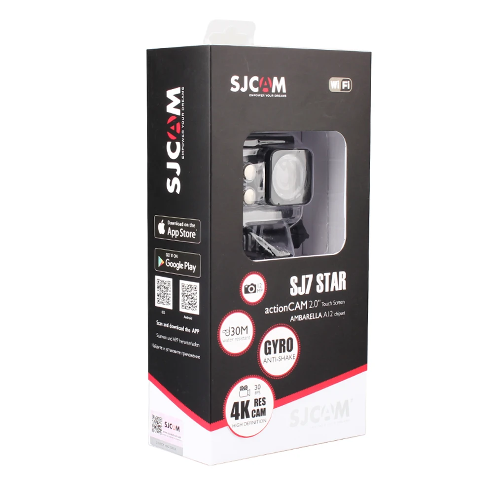 100% Оригинальные SJCAM SJ7 STAR экшен камера Wi Fi 4 К 2 ''Сенсорный экран Ambarella A12S75 30 м