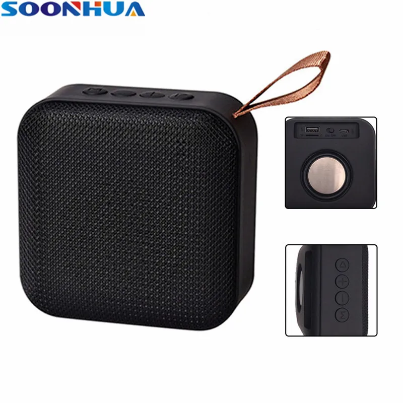 

SOONHUA Portable Mini Wireless Bluetooth Speakers Outdoor Handsfree Stereo Sound Music Subwoofer T5 Fashion Column Loudspeaker