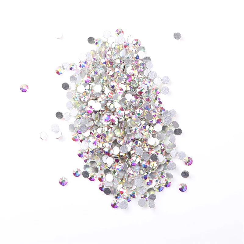 

SS20 4.6-4.8mm,Clear Crystal AB 1440pcs/bag Non HotFix FlatBack Rhinestones,glass glue-on loose DIY nail crystals stones