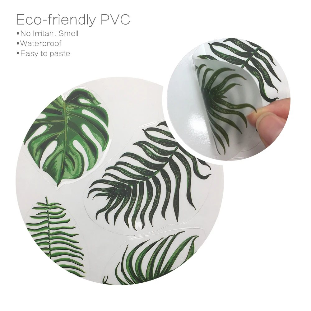 

Funlife 6 sheets/pack 24 pcs Watercolor ferns Decals Palm leaves Decorative Wall Stickers for Home Decors Peel & Stick PA055