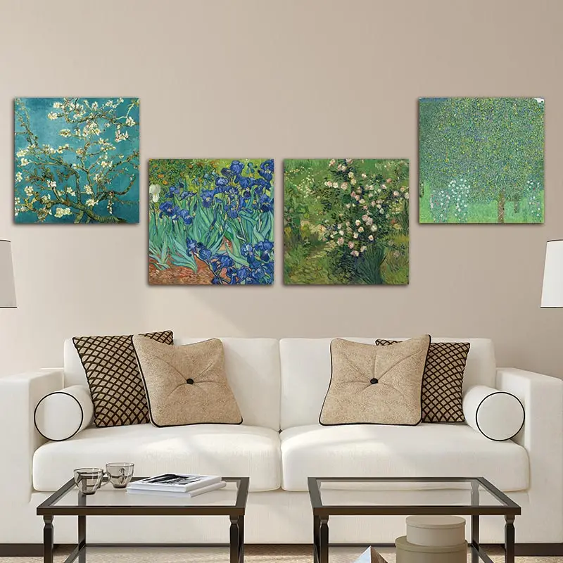 4Pcs-Sets-Huge-Modern-Wall-Art-Home-Decor-Giclee-Prints-Artwork-Almond-Blossom-and-Irises-by (3)