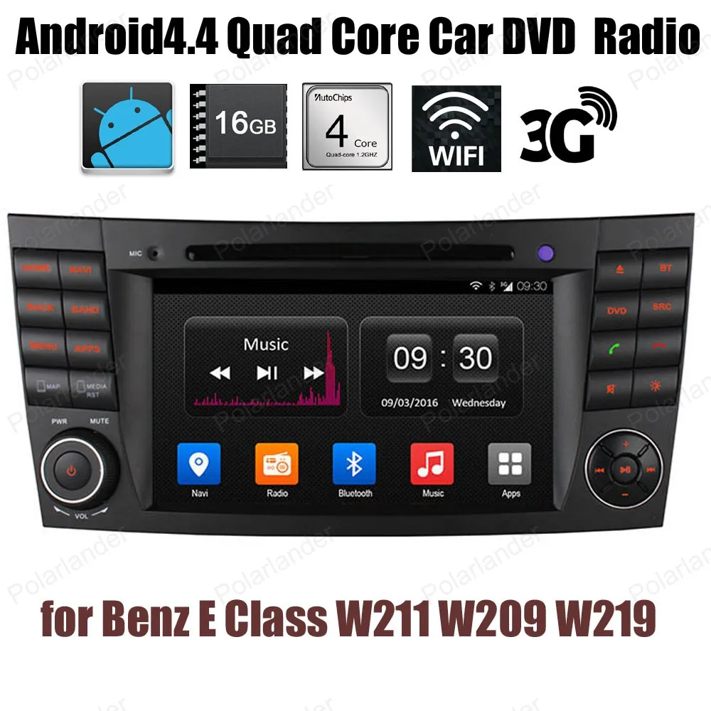 Best Android4.4 Car CD DVD player Support DTV GPS BT 3G WiFi DAB+ TPMS FM AM radio For B/enz E C/lass W211 W209 W219 5