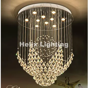 

Free Shipping Luxury Modern Stainless Steel Crystal Pendant Lighting Lustre Hall LED Lights Cristal Lamp GU10 LED Home Lighting