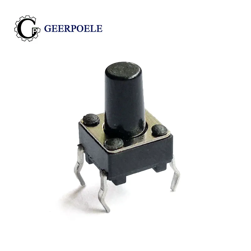 

50 pcs/lot 6*6*9.0mm DIP 12V 0.5A Push Button Micro Switch 4 PIN Tactile Tact Direct Plug-in Self-Reset Interruptor