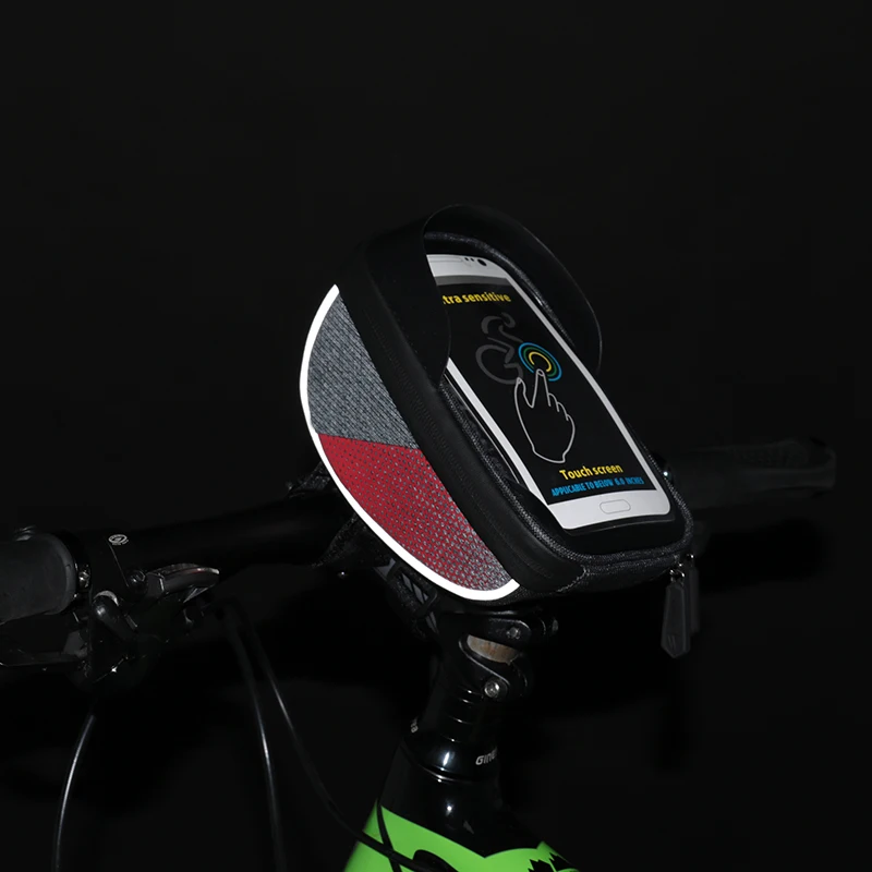 

Bicycle Bike Cycling Front Frame Tube Handlebar Bag Waterproof 6'' Mobile Phone#