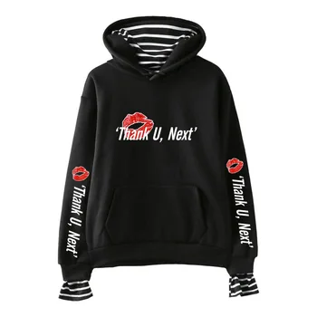 

Ariana Grande Fake Two Pieces Hoodies Thank U Next 2019 New Album Casual Fashion Printed Highstreet Women/men Oversize Tracksuit
