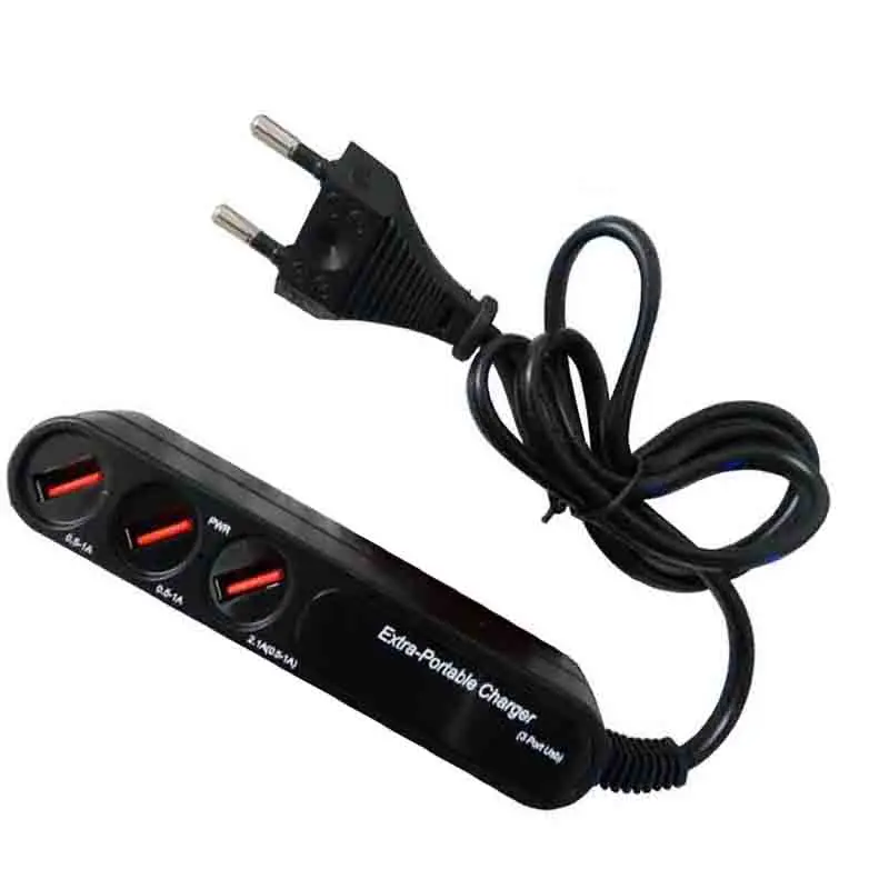 

US /EU Power Strip 3 Ports Multifunctional Travel Outlet 2.1A USB Charger 0.8M Extension Cord Socket For Original Xiaomi LG