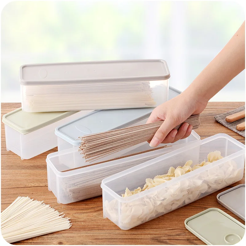 

Japan Covered Noodle Storage Box Food Crisper Household Kitchen Cereal Noodle Sealed Box Multifunctional Food Storage Organizers