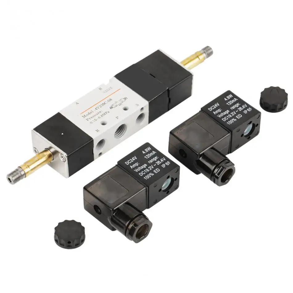 4V230-08C Пневматический электромагнитный клапан DC 24 V BSP 1/4 нормально закрытый 3 Позиция 5 трехходовых электромагнитных клапана 0,15-0.8MPa