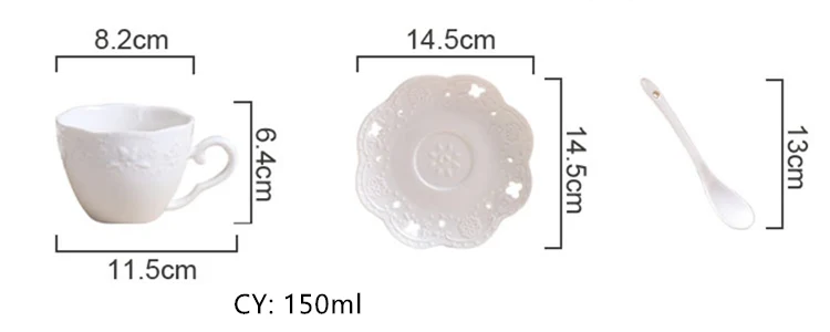 Выразительная белая фарфоровая кофейная чашка, блюдце, набор ложек, британская Современная керамическая чайная чашка, кафе, домашние вечерние чайные чашки, Прямая поставка