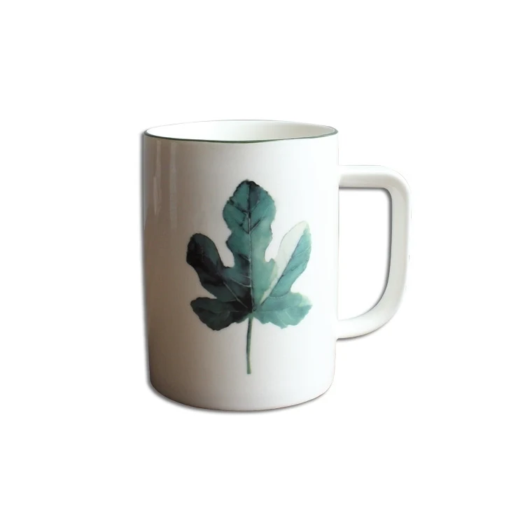 Посуда для напитков, керамика, зеленые растения, кофейные кружки, фарфор, Северная Европа, маленькие молочные чайные кружки для влюбленных, чашка с ручкой