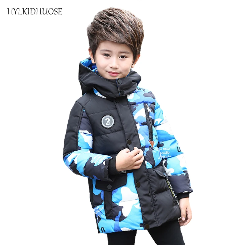HYLKIDHUOSE 2017 Winter Baby Boys Down Coats Camouflage Color Children