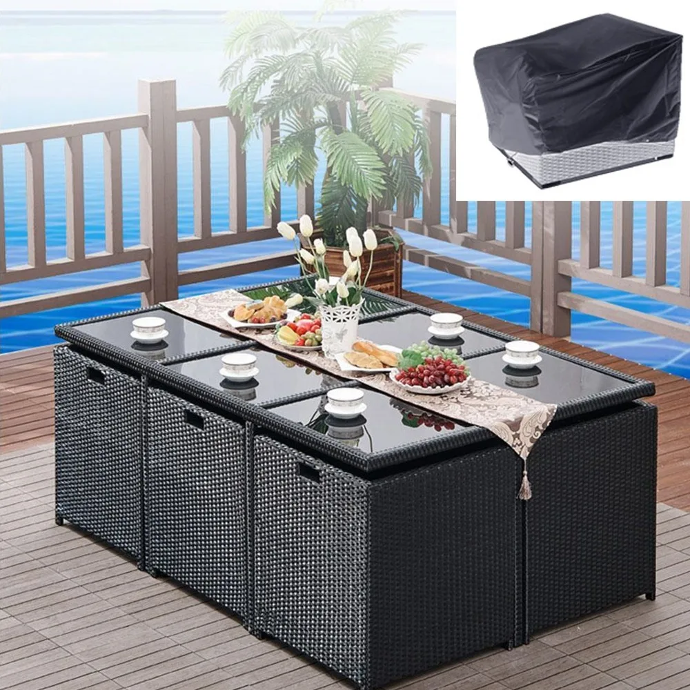 

Black Waterproof Outdoor Patio Garden Furniture Covers Rain Snow Chair covers for Sofa Table Chair Dust Proof Cover 170*94*70cm