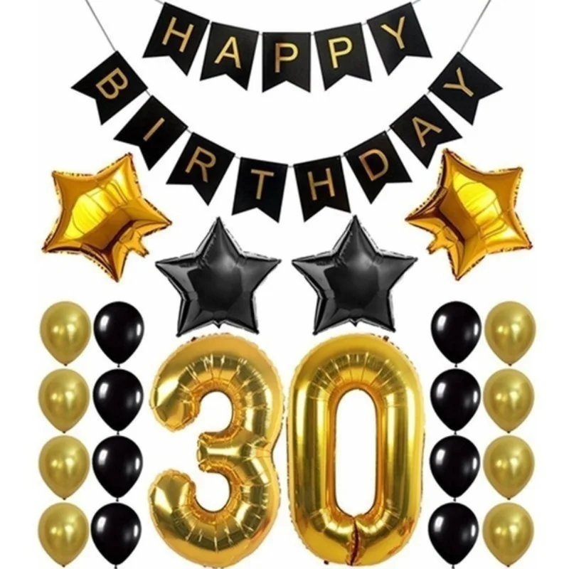 40 дюймов 30/40/50/60 е число с днем рождения звезда розового золота конфетти из фольги