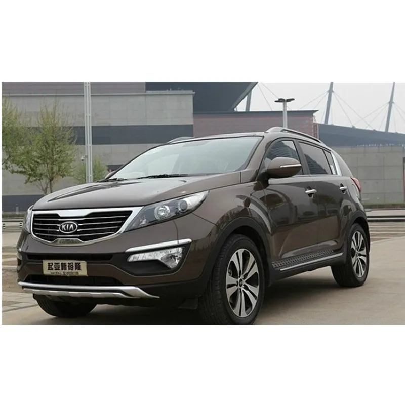 Buena calidad plástico ABS cromado frontal + parachoques trasero cubierta de ajuste para 2011-2015 deportivo, estilo de coche