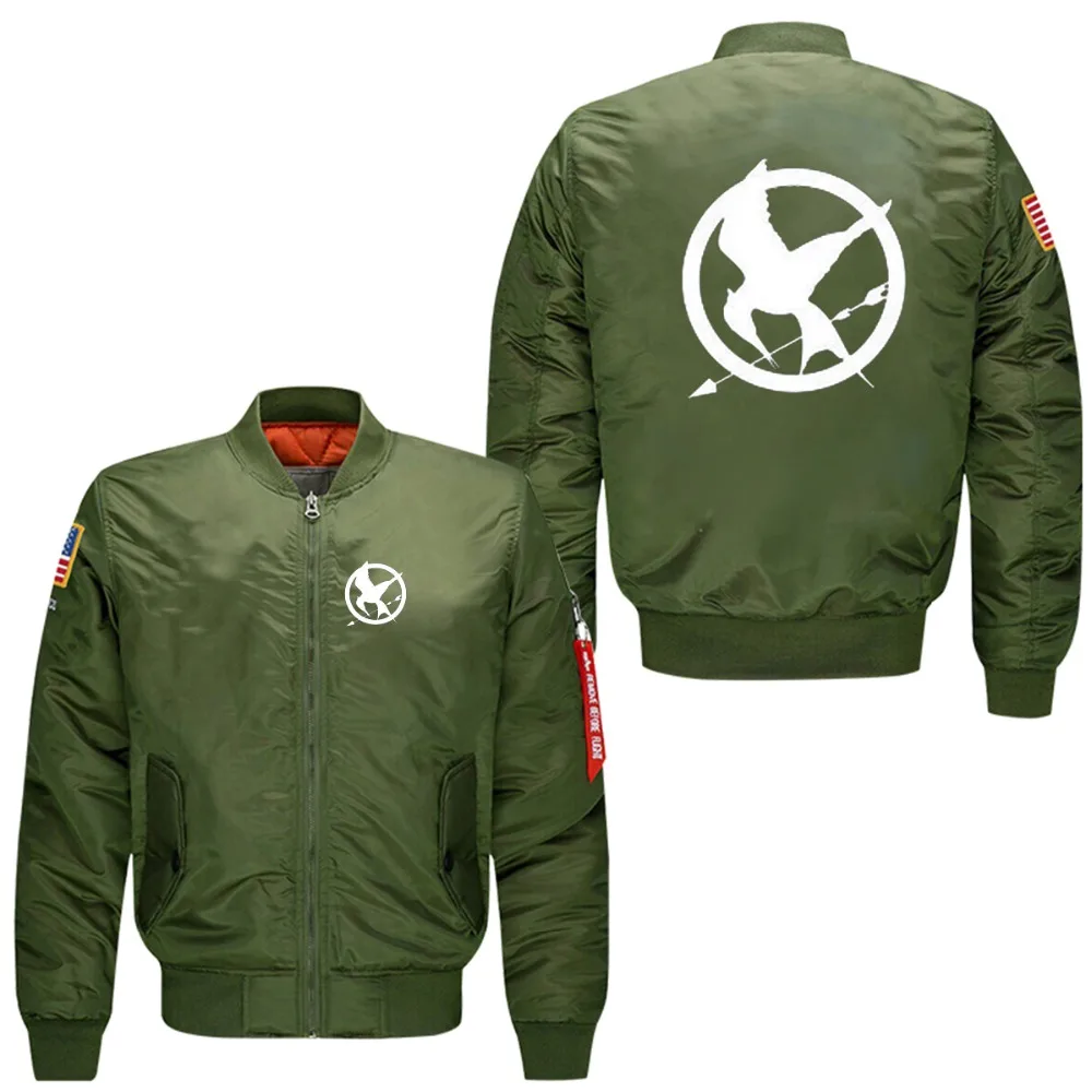 Men's Bomber flight Spring Jacket Hunger Games print coat