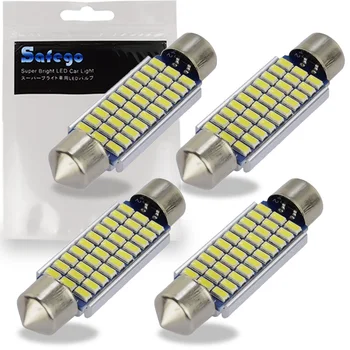 

39MM 36MM 42MM Festoon LED Car Bulb - Safego 4x C5W LED Bulb Festoon Led 30-3014 License Plate Dome Light Bulb Xenon White6000K