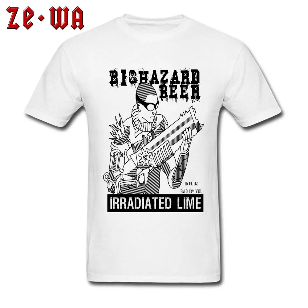 Biohazard Beer Top T-shirts Short Sleeve Leisure Dominant Men Summer/Fall Tops Shirts Leisure Tops Shirts Round Neck 100% Cotton Biohazard Beer white