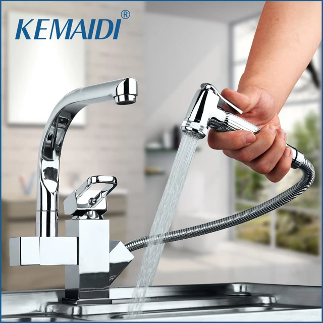 Special Offers KEMAIDI Solid Brass Kitchen Mixer taps hot and cold Kitchen Tap Single Hole Water Tap Kitchen Faucet torneira cozinha