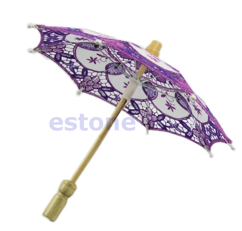 Лидер продаж зонтик вышитые кружева для невесты Свадебная вечеринка украшения - Цвет: Фиолетовый