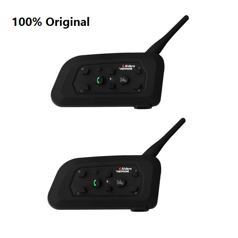 

2 PCS Motorcycle Helmet Bluetooth Intercom Support 6 Riders Headset Mp3 Musie GPS Interphone Wireless Mini Walkie Talkie