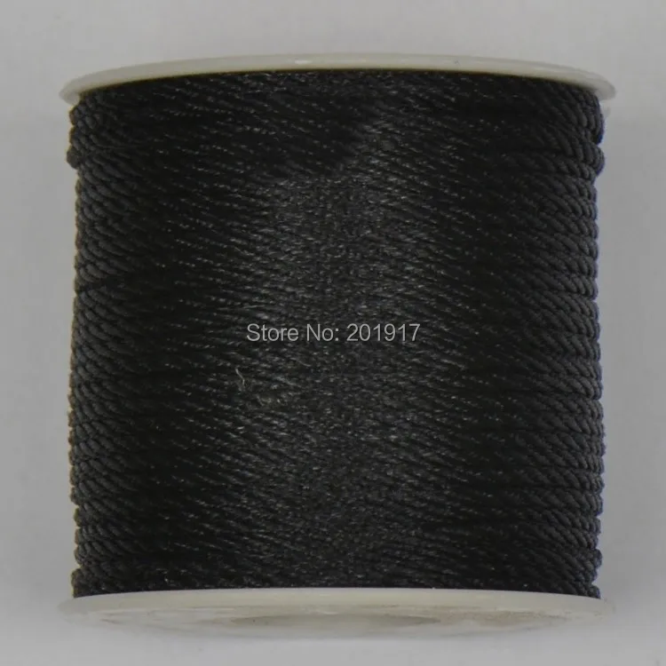 

2mm Black Twisted Satin Nylon Twine Cord+Macrame Rope Bracelet Necklace Chinese Knot String Cords Accessories 50m/roll
