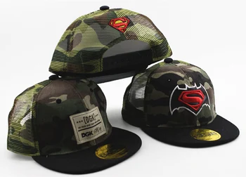 

Camouflage Captain America Spiderman Superman Batman Cap Kids Summer Mesh Snapback Caps Boys Girls Hip Hop Hat Party Supplies