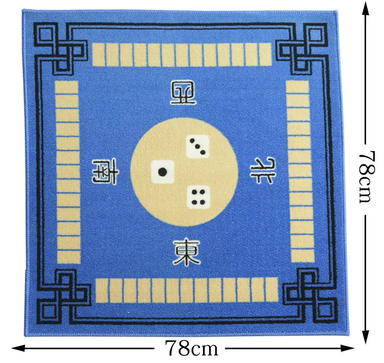 Утолщенный бесшумный нескользящий коврик для игры в покер маджонг, прочный домашний игровой стол - Цвет: blue 78cm