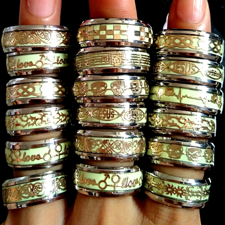 

30pcs New coming Fashion Design TOP MIX men's women's Skull Dragon Jesus Love Stainless Steel Party Punk Rings Gift Favor