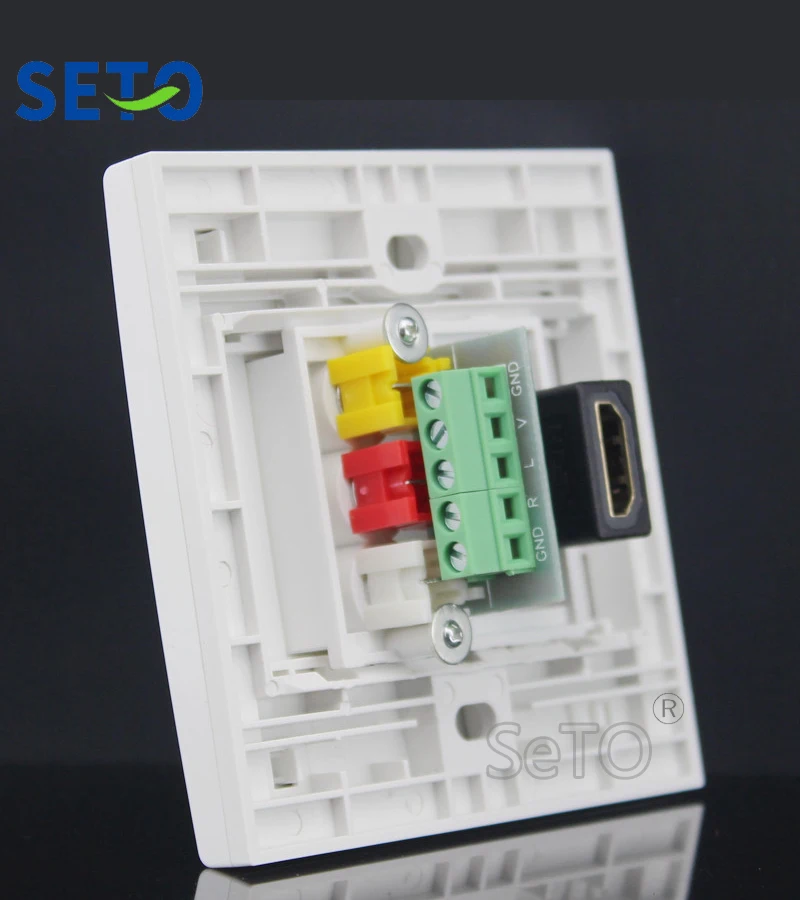 

SeTo 86 Type Single Port RCA AV Audio + HDMI Panel Wall Plate Socket Keystone Faceplate