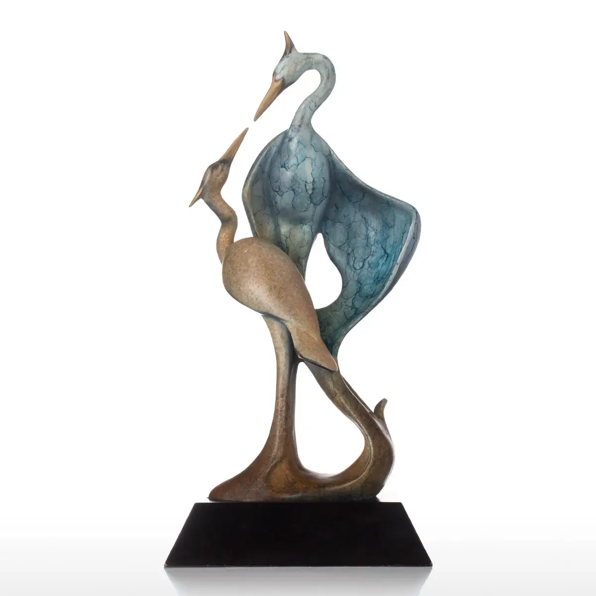 

Tooarts Sculpture Double Crane Bronze Sculpture Aesthetic Shape Animal Sculpture Copper Crane Tabletop for Home Ornaments