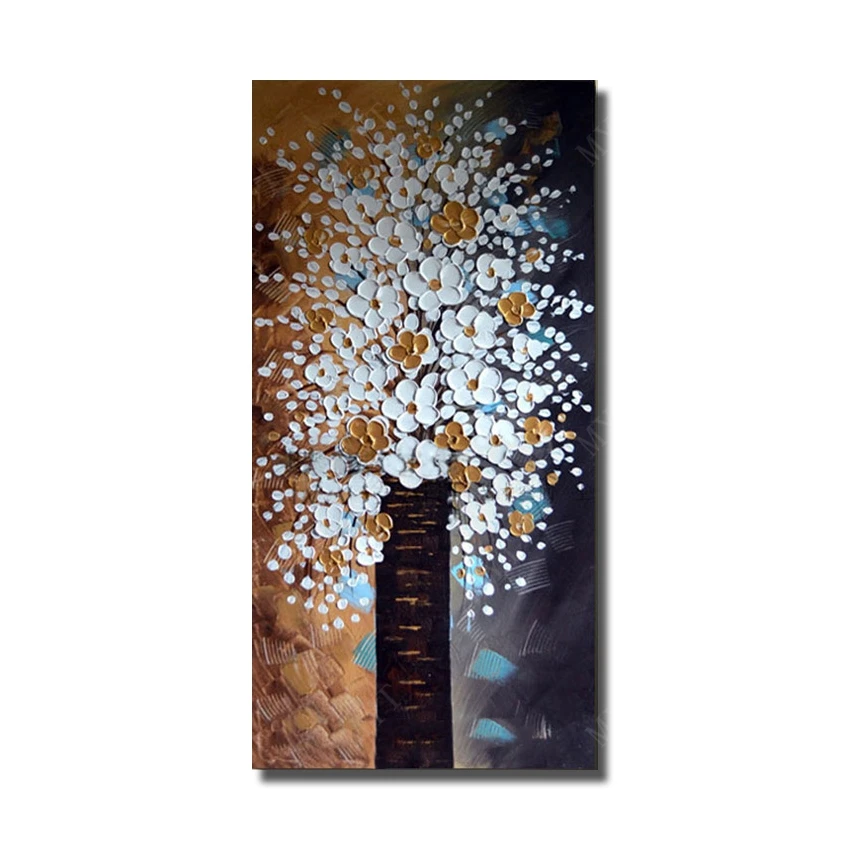 

Free Shipping 100%Hand Painted Canvas Oil Paintings Abstract Flower Tree Home Decoration Modern Living Room Wall Decor No Framed