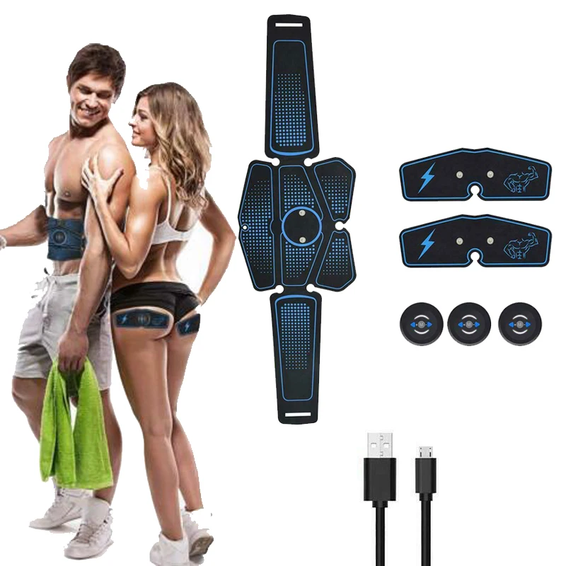 

New Abdominal Muscle Stimulator Trainer Electrodes Fitness Belt Ems Trainer Body Training Smart Equipment Gym Vibrating Massager