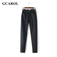 GCAROL Euro Style Classic Women High Waist Denim Jeans Vintage Slim Mom Style Pencil Jeans High Quality Denim Pants For 4 Season