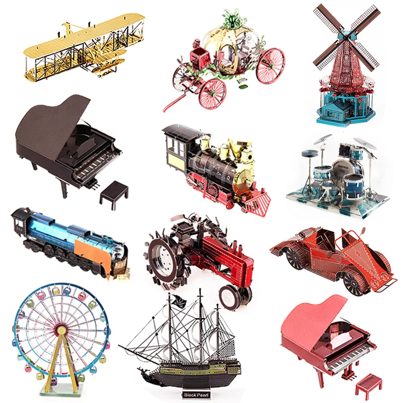 

DIY Iron Man 3D Mini Metal Puzzle Assemble Piano Buildings Black Pearl Fighter Adult Jigsaw Model Education Toys For Children