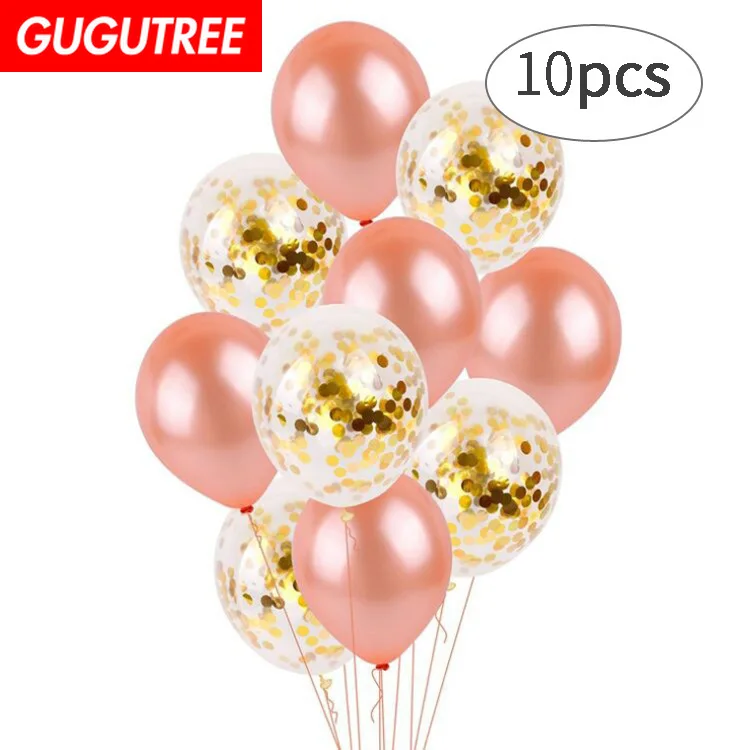 

GUGUTREE PARTY 10inch rose gold paper scraps latex ballon wedding event christmas halloween festival birthday party HY-347
