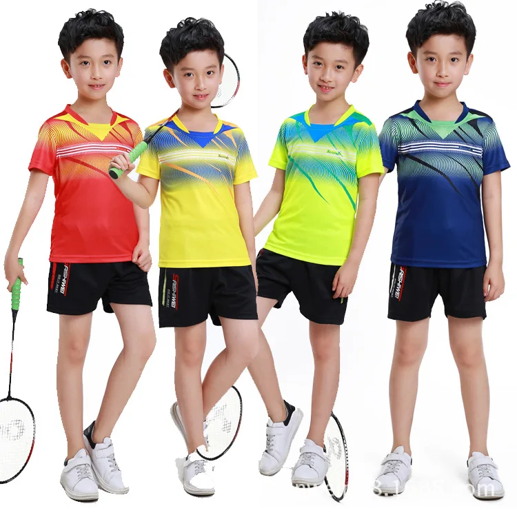 Badminton short sleeved shirt suit Children Jersey ball movement