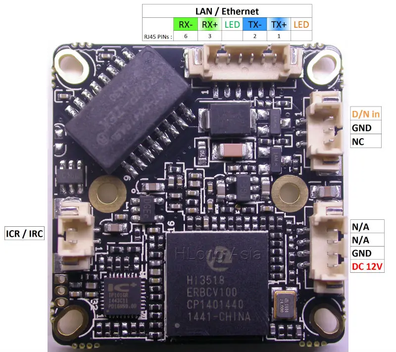 H.264 720P 32x32 мм Размер 1/" CMOS H42 CMOS датчик изображения Hi3518E V100 CCTV IP камера Модуль платы блока программного управления(дополнительные части