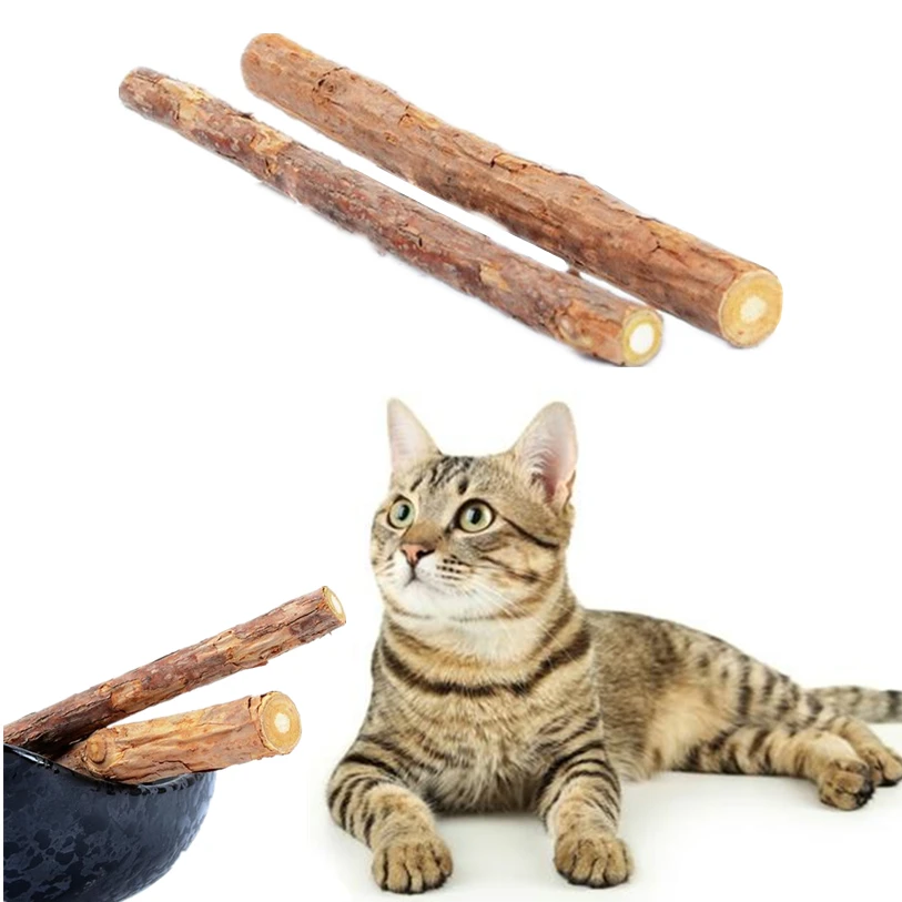 

2PC Cat Cleaning Teeth Pure Natural Catnip Pet Cat Molar Toothpaste Stick Silvervine Actinidia Cat Snacks #F#40DC29