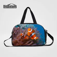 Женские парусиновые дорожные сумки ampiprion nigripes с принтом, сумка для путешествий с обувью, с карманом в виде животного, на заказ, вечерняя сумка на выходные для студентов